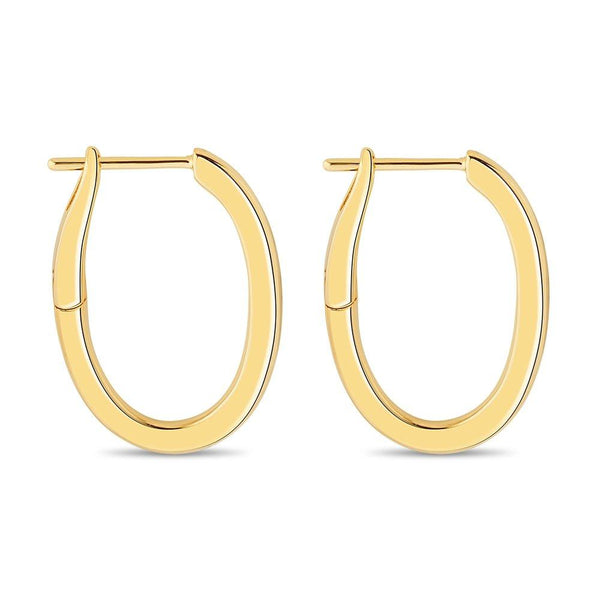 Oval Shape 25mm Spring Back Hoop Earrings