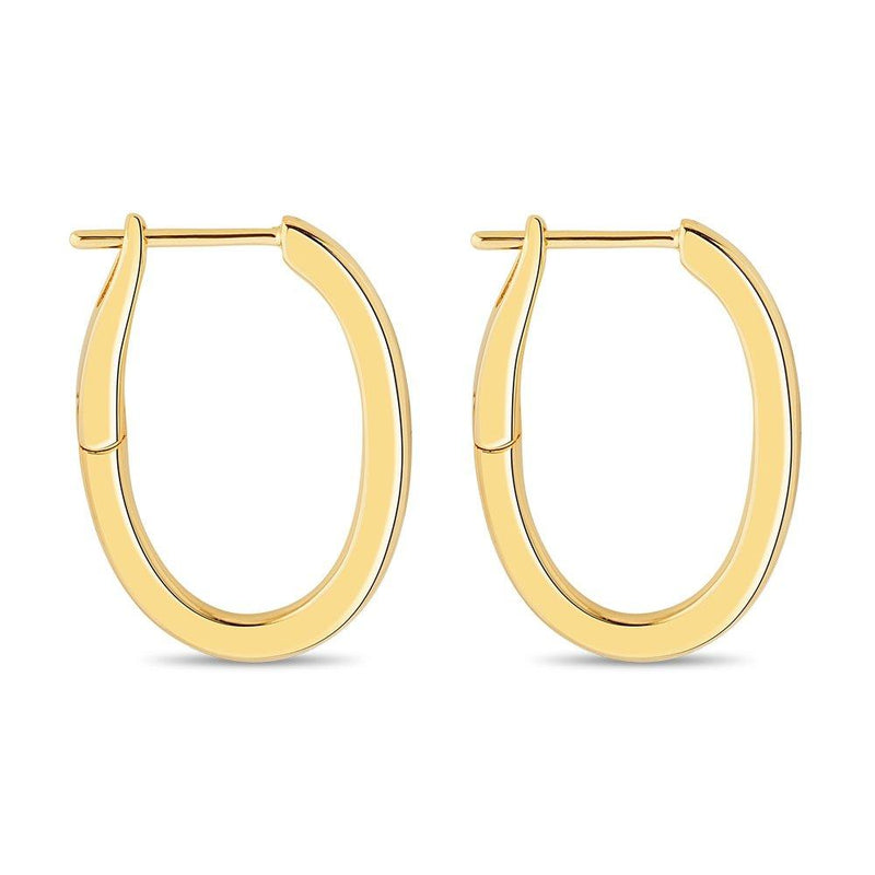 Oval Shape 25mm Spring Back Hoop Earrings