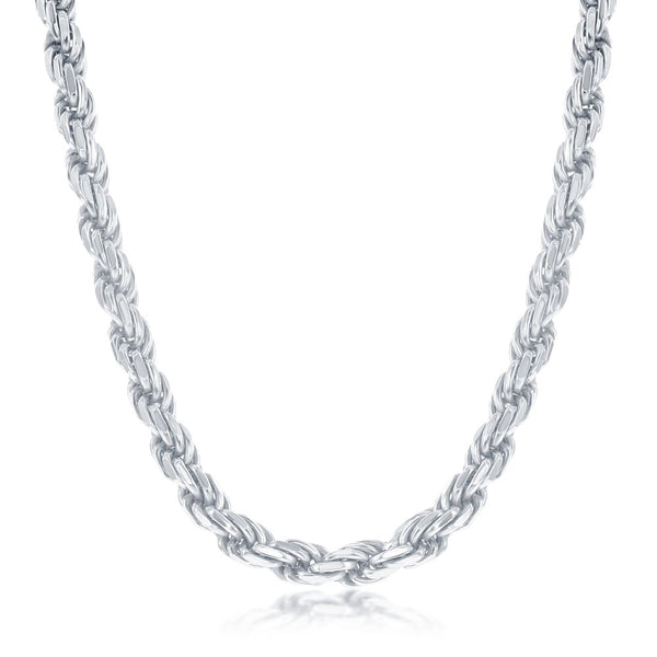 Men's Sterling Silver Diamond Cut Rope Chain