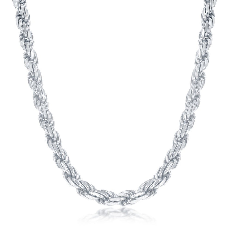 Men's Sterling Silver Diamond Cut Rope Chain