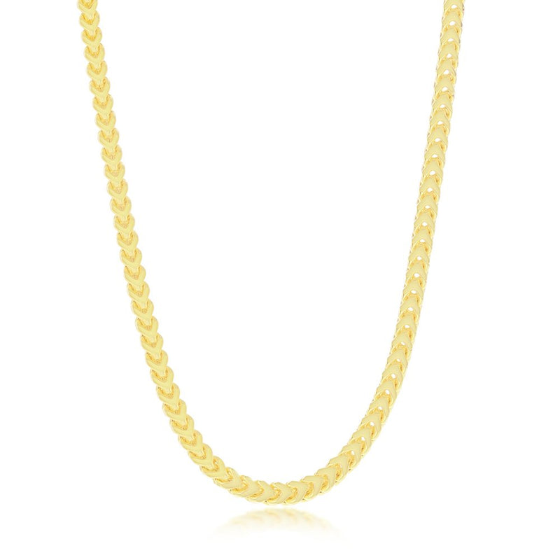 Men's Sterling Silver Gold Plated Franco Chain