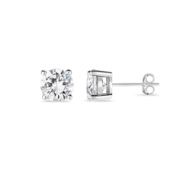 Sterling Silver 8mm Square Cut Earrings