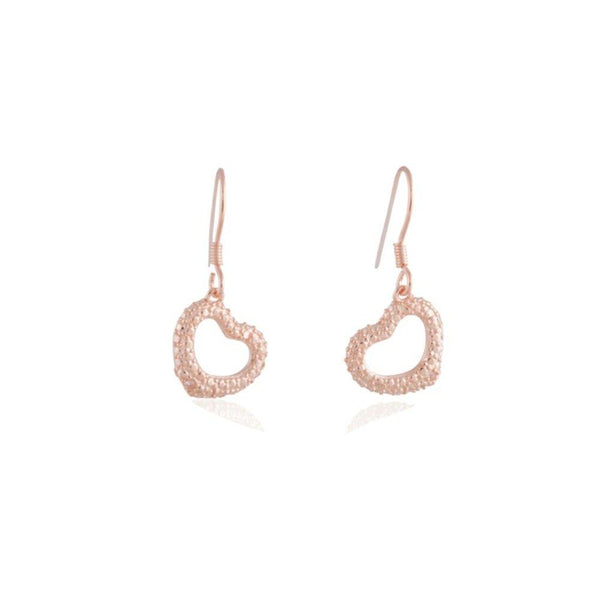 Rose Gold Topaz Heart Dangle Earrings