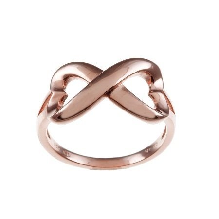 Sterling Silver Rose Gold Plated Infinity Ring