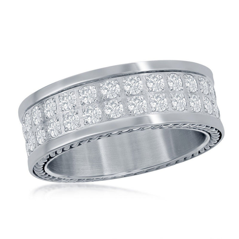 Stainless Steel Men's Polished Eternity Band