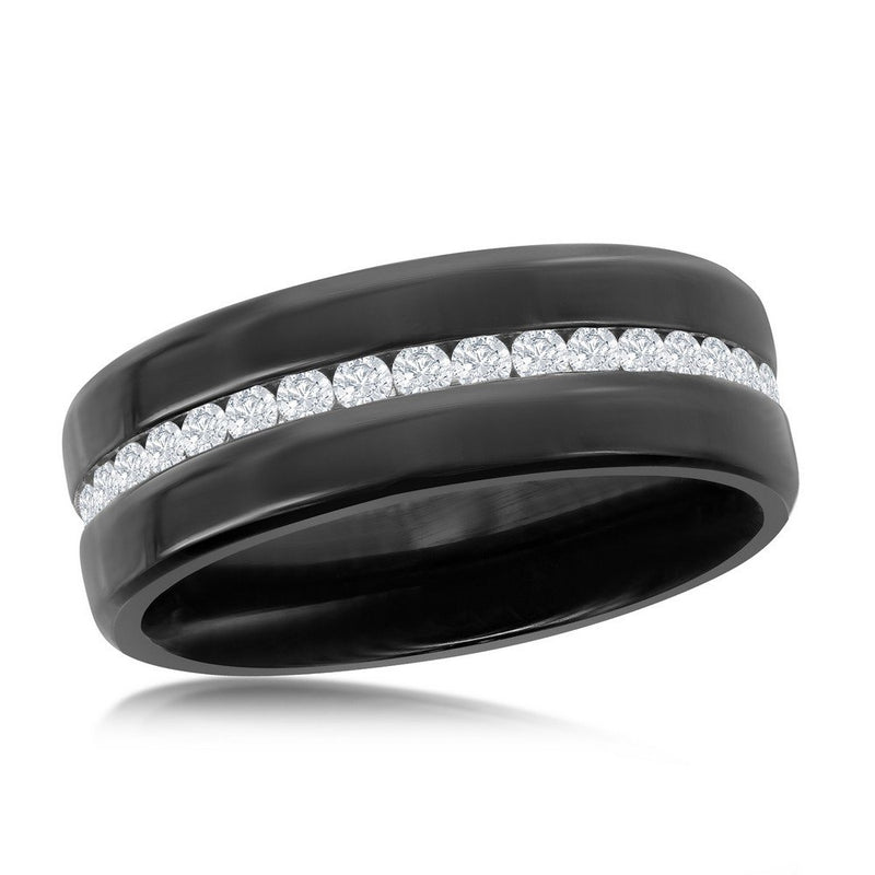 Stainless Steel Men's Black Band