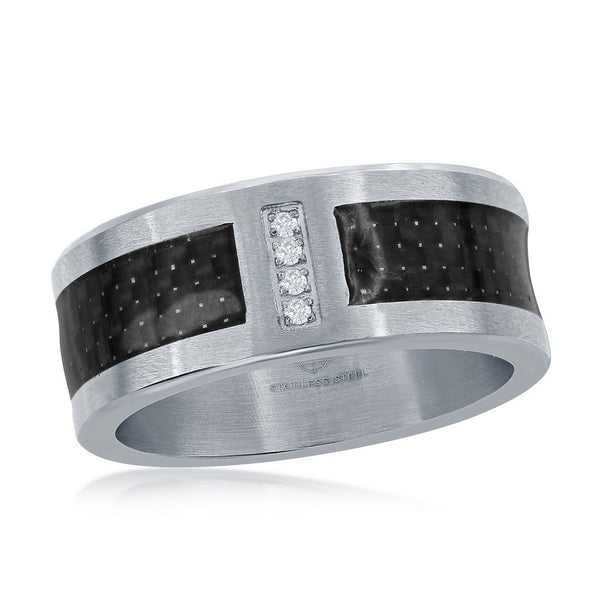 Stainless Steel Men's Black Ring