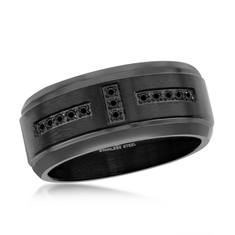 Stainless Steel Men's Black Band