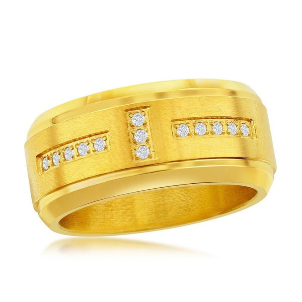 Stainless Steel Men's Gold Band