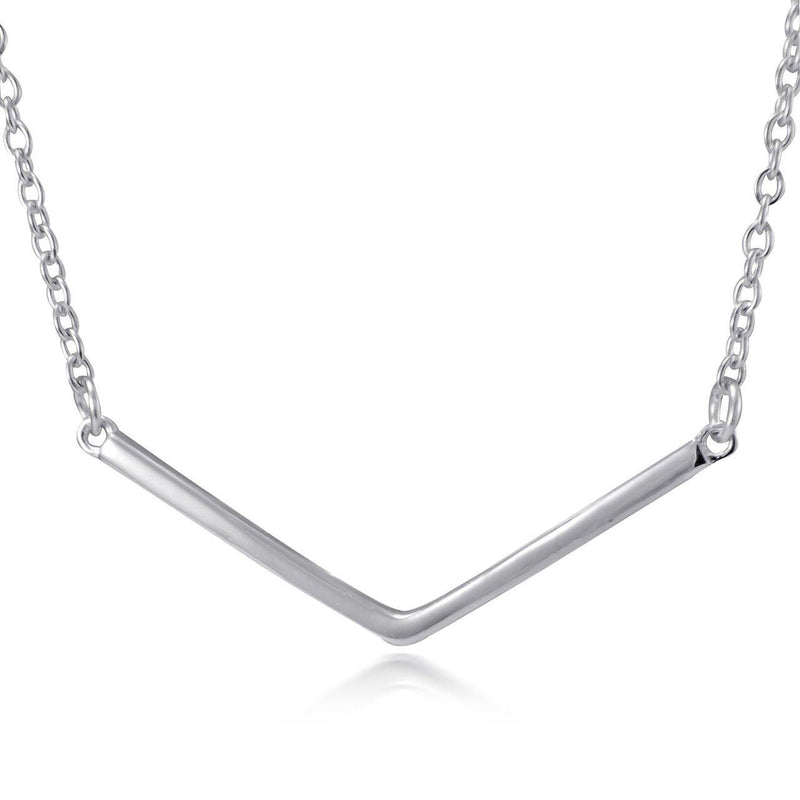 Sterling Silver "V" Bar Necklace