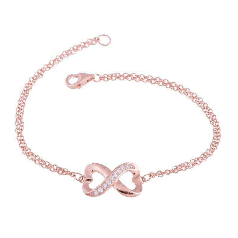 Rose Gold Infinity Heart Bracelet