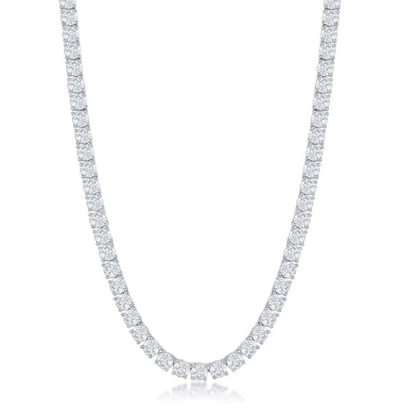 Sterling Silver Cubic Zirconia Tennis Necklace