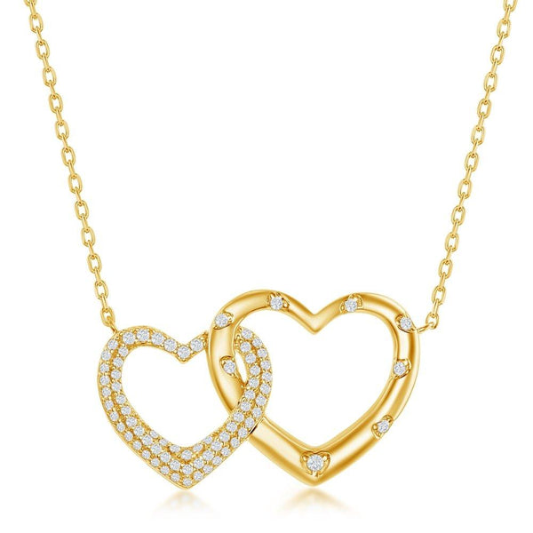 Interlocking Hearts with Micro Pave CZ