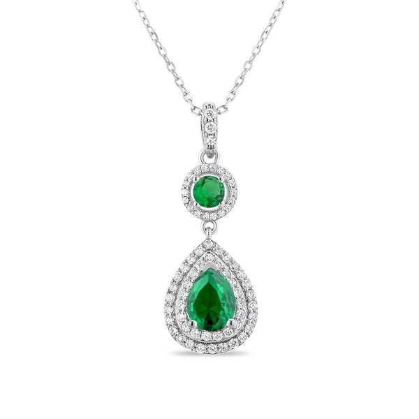 Pear Shaped Emerald Necklace