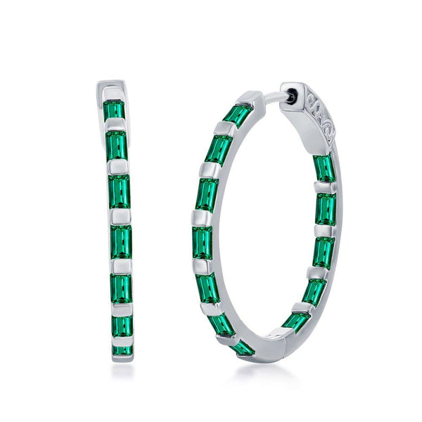 Baguette Emerald Earrings