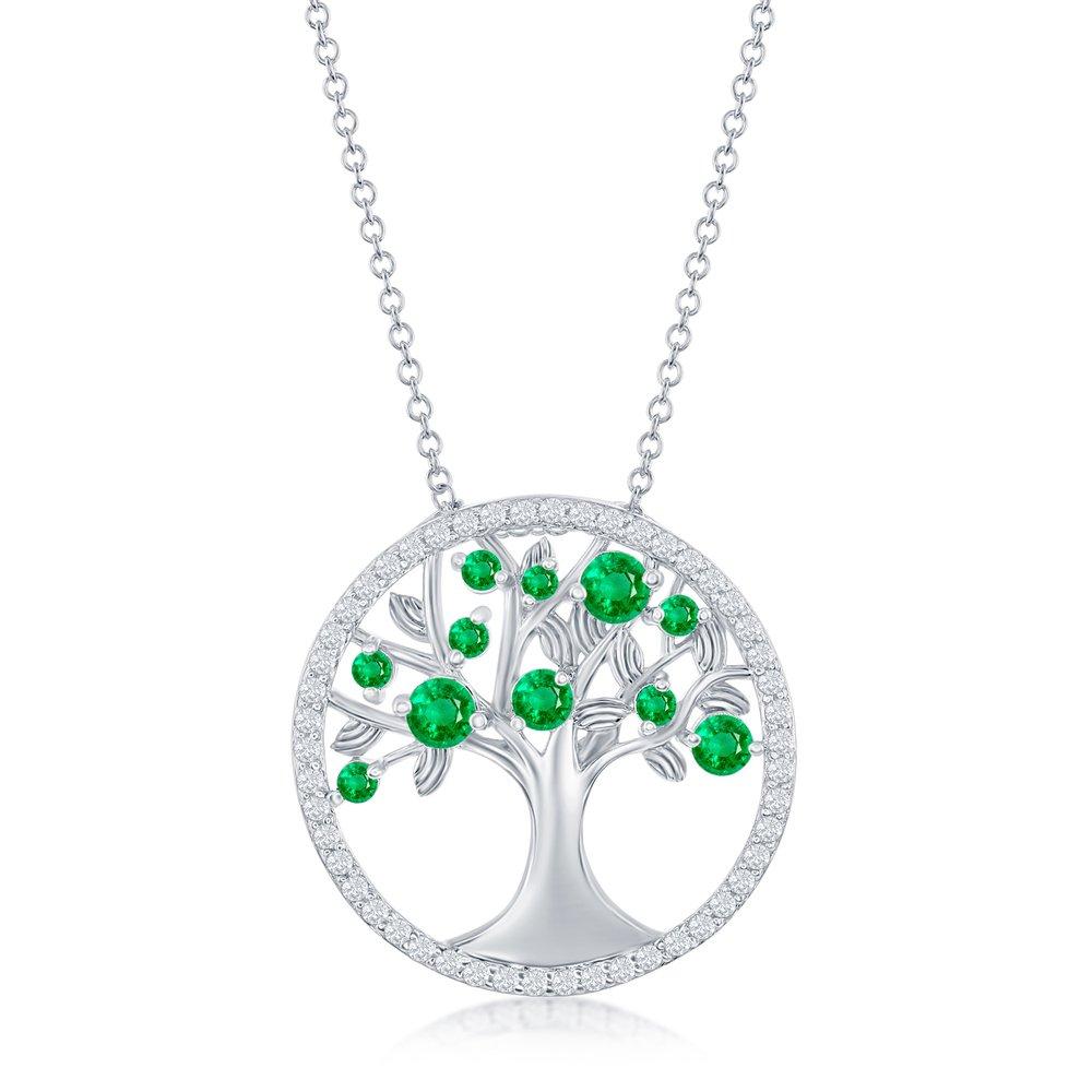 Emerald tree clearance of life necklace