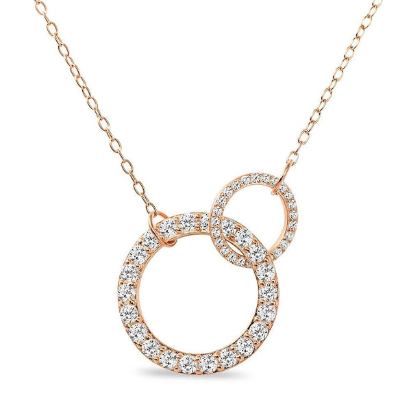 Sterling Silver Gold Plated Interlocking Circle Necklace