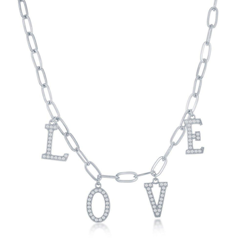 Love Paper Clip Necklace