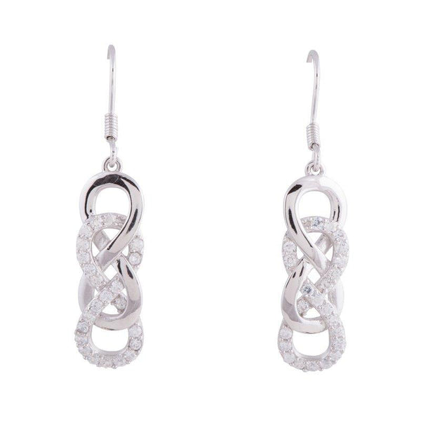 Double Interlocking CZ Infinity Earrings