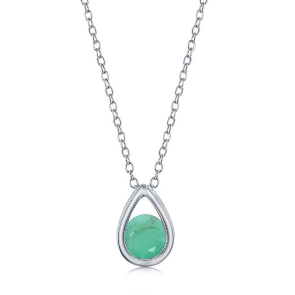 Pear Shaped Emerald Necklace