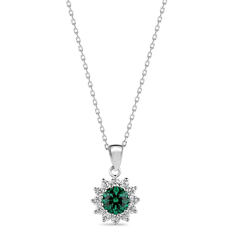 Round CZ Emerald Chain