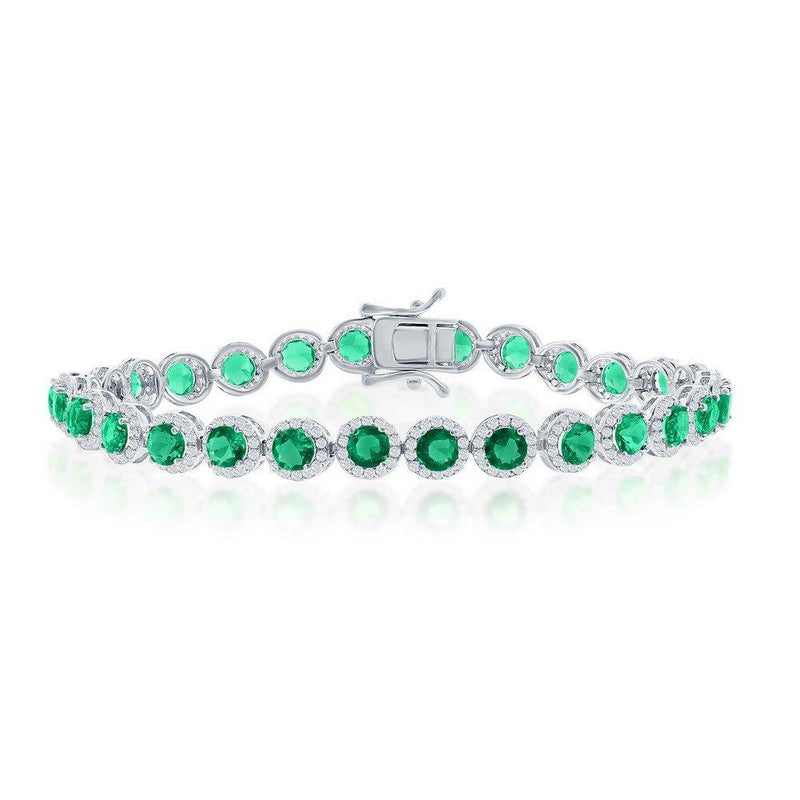 Round Emerald Tennis Bracelet