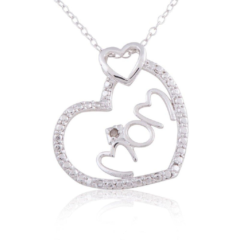 "MOM" Sterling Silver Rhodium Plated