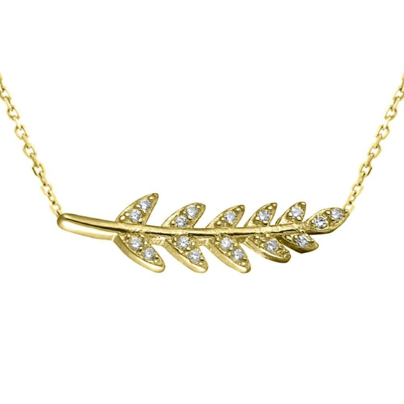 Sterling Silver Gold Plated Leaf Necklace