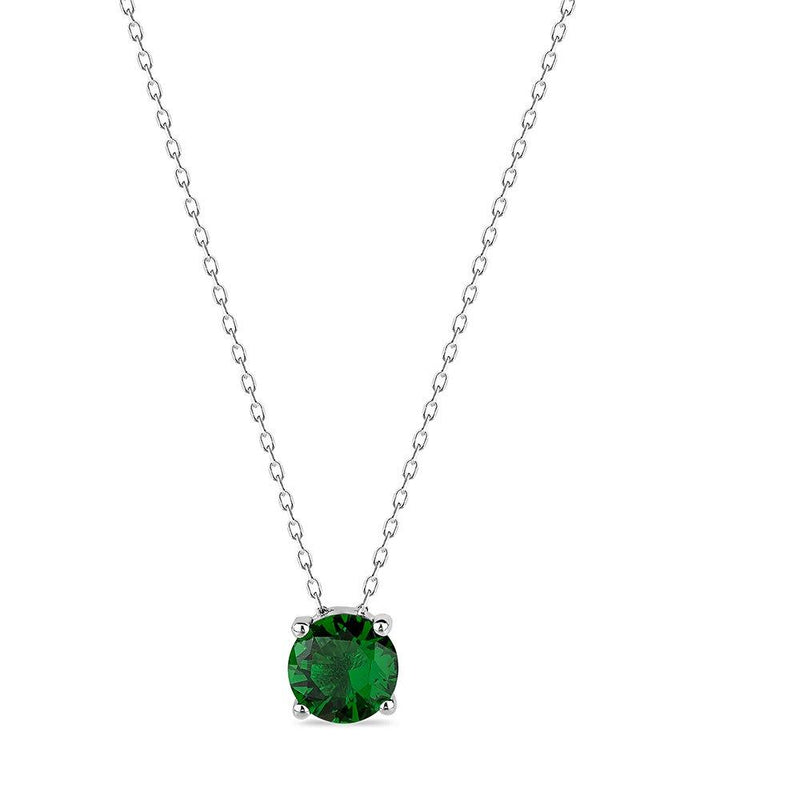 Round Emerald 8mm Necklace