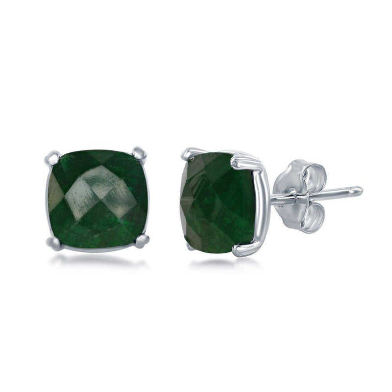 Genuine Emerald Gemstone Earrings