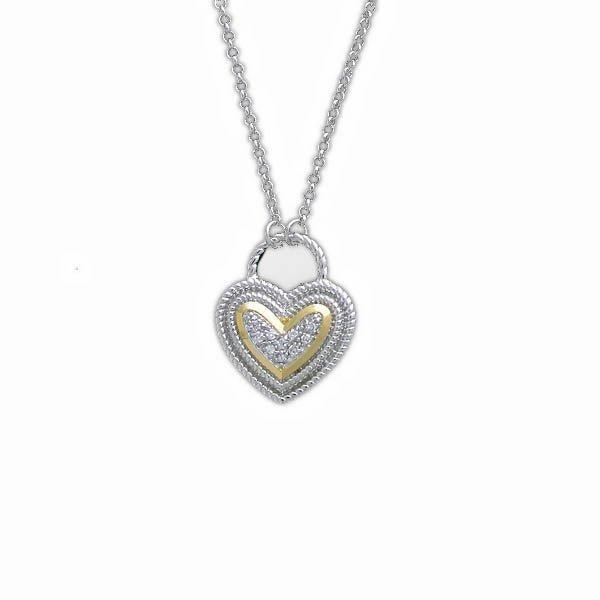 Two-Tone Heart Necklace